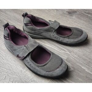 Croft‎ & Barrow JOLEE Mary Janes Womens Size 6.5M Gray Suede & Mesh Comfort
